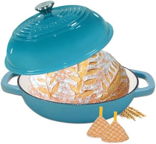 6 Qt Enameled Cast Iron Bread Oven, Dutch Oven for Sourdough Baking by COOKWINCastIron