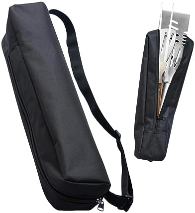 Grill Utensil Storage Bag, Grilling Bags for Outdoor Grilling, Foldable Grill Hardware & Tools BBQ Bag, Oxford Cloth Grill Utensil Storage Bag for Camping and Hiking BBQ(black) by Unknown