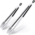 Grill Tongs, 12 & 17 Inch Long Stainless Steel BBQ Tongs (12"+17") by DAILYKISN