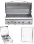 Bullet by Bull Stainless Steel Outdoor Kitchen Set - Built-In Liquid Propane Grill, Perfect for Entertaining -BBQ Kitchen Isl& Bundle - Includes 5 Burner Grill, Single Access Door & Side Burner by Unknown