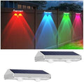 LIANGLOME 2 Pack Solar Fence Lights Outdoor, 2PK Solar Outdoor Light Warm White & RGB Solar Powered Lights for Outside Backyard, Patio, Deck Fence, Stair Handrail, Pool and Wall by LIANGLOME