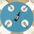 LUSHVIDA Round Tablecloth, Fitted Table Cloth for 36"-44" Tables, Teal by LUSHVIDA