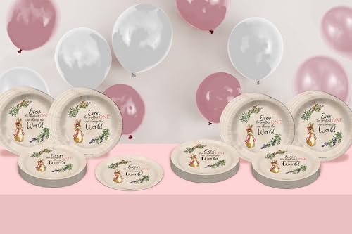 Birthday Galore Peter Rabbit Girl's Baby Shower - 32 Piece Disposable Party Supplies - Spring Baby Shower Decorations - Round Party Plates - Large 9" Paper Plates In Bulk - Image 6