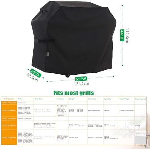 F&J Outdoors Grill Cover BBQ Cover, Black, 52'W x 25" D x 44" H - Image 2