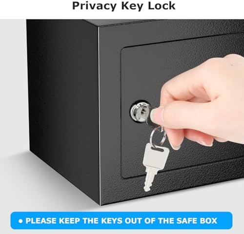Bonsaii Security Safe Box with Key Lock, 0.23 Cu.Ft for Cash Jewelry Home - Image 4