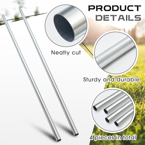 4 Pcs 1-1/2 Inch x 6ft Galvanized Chain Link Fence Extension Pipe/Tubing for Fence Top, Gates, Posts - Image 3