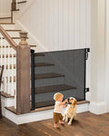 Retractable Baby Gates, 34" Tall Fits Up to 55" Wide, Black by Home