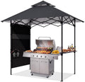 ABCCANOPY 8x5 Pop Up BBQ Grill Gazebo with Lights & Sidewall, Dark Gray by ABCCANOPY