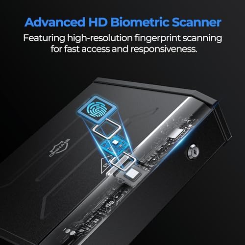 ONNAIS Iron SE Biometric Gun Safe for Handgun with Fingerprint Keypad Lock - Image 6