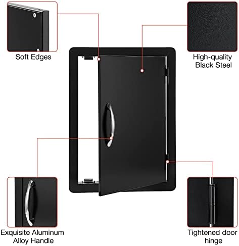 Stanbroil 17" x 23" Access Door for Outdoor Kitchen, Black Steel - Image 5