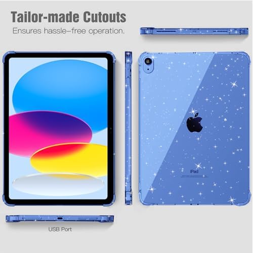 Clear Glitter Blue Case for iPad A16 11th/10th Gen 11/10.9" 2025/22 - Image 7