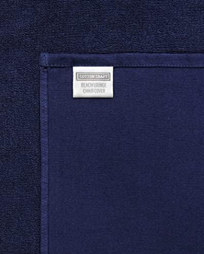 COTTON CRAFT Pool Lounge Chair Cover - 2 Pack - Navy Blue - Image 2