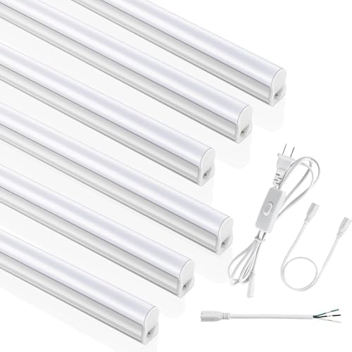 T5 LED Shop Lights 4FT, 20W 2300lm 5000K, Cabinet and Garage Light 6 Pack by SUNLINKCO