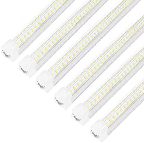 Led Shop Lights,Led Shop Lights 4FT 50W 6500K 7000LM Clear White,Shop Light 4FT 110V Linkable Integrated V-Shape for Shop Garage,Warehouse,Workbench and Workshop Commercial Bay Lighting(6-Pack) by AQIQUUT