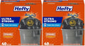 Hefty Ultra Strong 33 Gallon Trash Bags, Black, Unscented, 40 Count (Pack of 2) by Hefty
