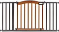 Summer Infant Anywhere Decorative Walk-Thru Pet and Baby Gate, 28” - 42.5” Wide, 30" Tall, Pressure Mounted, Insall In-between Rooms and Doorways, Walnut Wood with Metal Charcoal Accents by SummerbyIngenuity%E2%84%A2