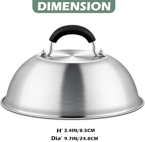 Leonyo 9.7IN Stainless Steel Griddle Basting Cover Dome, 2 Pack - Image 2