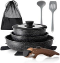 DishDelight Removable Handle Pots and Pans, 10 Piece Cookware Set Non Stick by DishDelight