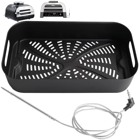 Nonstick Crisper Basket & Meat Probe for Ninja FG551/FG550 Foodi XL Grill by WEBROIL