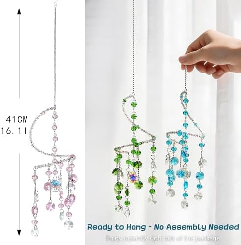3 Pcs Crystal Suncatchers Wind Chimes, Spiral Sun Catchers Indoor Window - Image 5