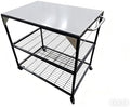 Outdoor Pizza Oven Table for Outside/Indoor & Outdoor Cooking Station/Grill Cart with Wheels/Metal Work Table for Ooni,Blackstone Griddle by HWGckct