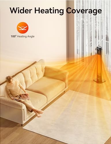 VAGKRI 42" 1500W Electric Outdoor Infrared Heater with Remote, 9 Heat Levels, 24H Timer, 1S Fast Heating, IPX5 Waterproof Tower Space Heater for Home, Office, Patio, Garage - Image 3