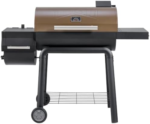Feasto Heavy-Duty 30-Inch Charcoal Grill with Offset Smoker, Golden by Idealforcook