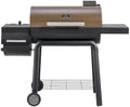 Feasto Heavy-Duty 30-Inch Charcoal Grill with Offset Smoker, Golden by Idealforcook