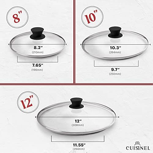Cast Iron Skillet Set - 8"+10"+12"-Inch Dual Handle Frying Pans + Glass Lids + Silicone Handle Holder Covers - Pre-seasoned Oven Safe Cookware - Indoor/Outdoor Use - Grill, Stovetop, Induction Safe - Image 3