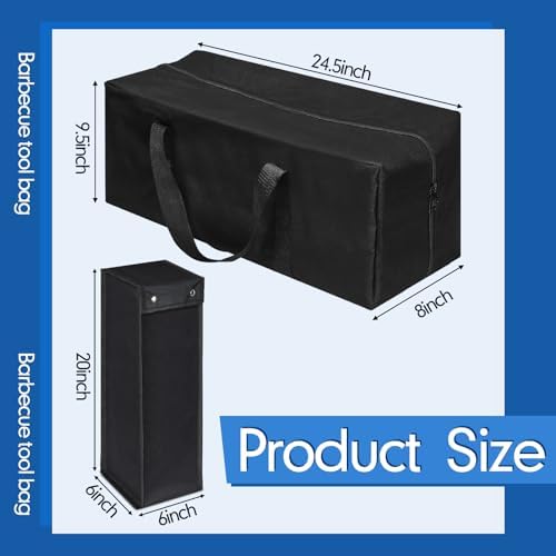 Amylove 2 Sizes Grill Utensil Storage BBQ Tool Bag, 24.5" x 9.5" x 8" - Image 2