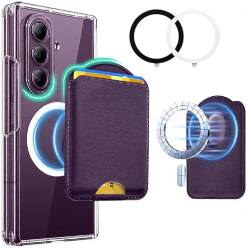 for Magnetic Wallet for Samsung & iPhone | Holds 3 Cards, Cherry by Unknown