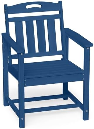 Ciokea HDPE Outdoor Patio Dining Chairs, All-Weather Furniture, Navy Blue by CIOKEA