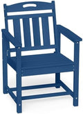Ciokea HDPE Outdoor Patio Dining Chairs, All-Weather Furniture, Navy Blue by CIOKEA