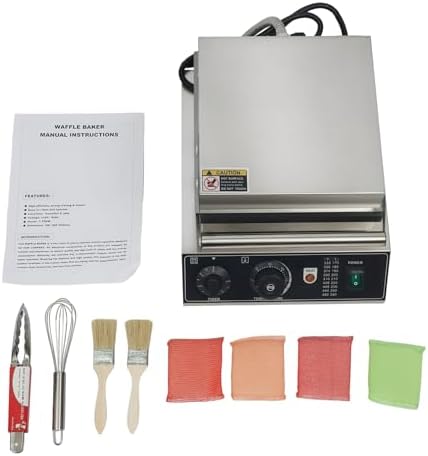 6-Slice Commercial Waffle Maker, 1500W Electric Waffle Machine, Stainless Steel Waffle Iron Baker with Non-Stick Coating, 122-572℉ Temperature Adjustable - Image 2