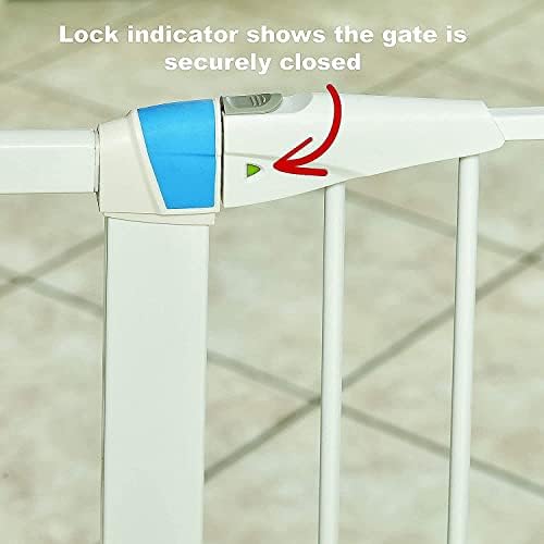 Midwest 29" Steel Dog Gate with Glow Strips, White - Image 6