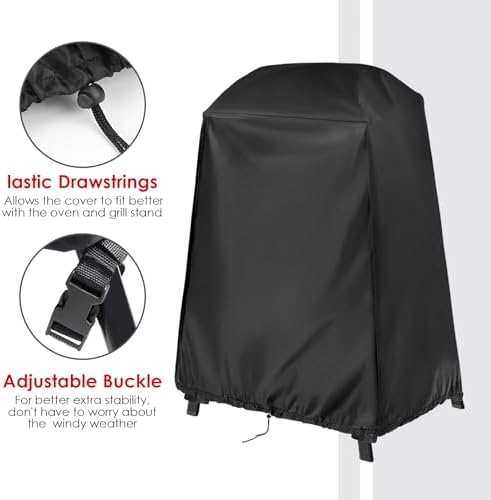 Cover for Ninja Pizza Oven on Grill Stand Cover Woodfire Oven Accessories Outdoor Waterproof Grill Covers Size 34" L x 26" W x 45" H - Image 4