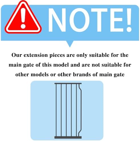 Extra Wide Baby Gate with 14.17in Extensions - Walk Through Pressure Mount Auto Close Child Safety Gate (Black, Extension-14.17"/36cm) - Image 2