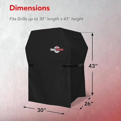 GrillTough Heavy Duty BBQ Grill Cover for Outdoor Grill, 30 Inch, Black - Image 2