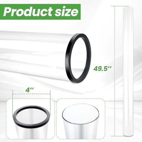 Patio Heater Glass Tube Replacement,49.5" Tall 4" Diameter with Silicone Connecting Ring Compatible with Four-Sided Pyramid Flame Outdoor Heater, Glass Tube Patio Heater for Hiland, Fire Sense - Image 6