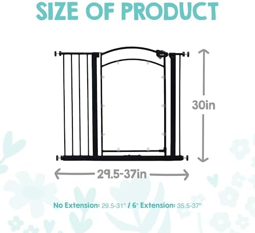 Regalo Safety 29.5"-37" Clear Panel Baby Gate, Bottom of Stairs & Doorways - Image 2