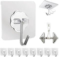 DDMY Adhesive Wall Hooks Clear 50lb(Max) Heavy Duty Hanging Sticky-10 Pack by DDMY