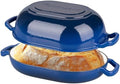 VORRINGARD Enameled Cast Iron Sourdough Bread Oven, Dutch Oven, Loaf Cast Iron Bread Pan for Homemade Bread Baking, Meatloaf Pan with Lid, 7QT, Blue by Unknown