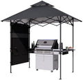 ABCCANOPY 8x5 Pop Up BBQ Grill Gazebo with Lights & Sidewall, Deep Gray by ABCCANOPY