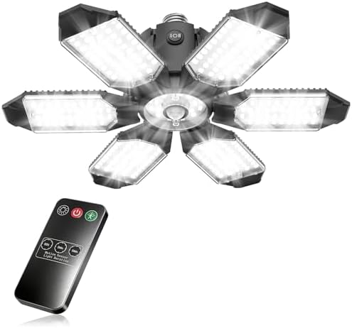 TANBABY Remote PIR Garage Light, 1 Pack, 6+1 Ceiling Light, 30000LM 6500K by TANBABY