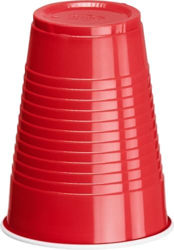 DecorRack 20 Party Cups 12 oz Disposable Plastic Cups for Birthday Party Bachelorette Camping Indoor Outdoor Events Beverage Drinking Cups (Red, 20) - Image 3