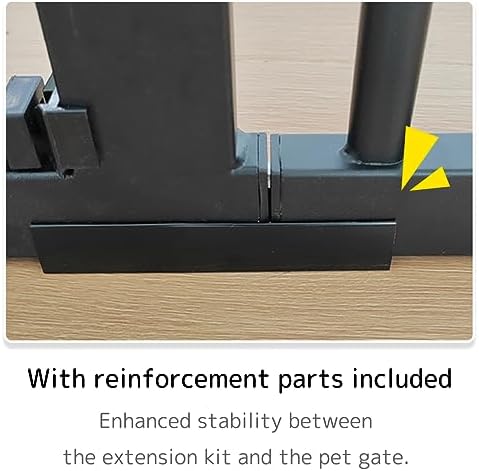 Lumizone 55.12" Extra Tall Pet Gate Extension Kit 16.73" Wide Black - Image 3