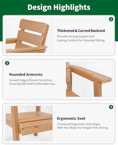 7-Piece Outdoor Dining Set, Patio Table & Chairs for 6,Teak - Image 6