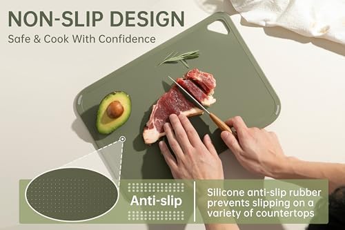THETCHRY Plastic Cutting Board Set, Cutting Boards for Kitchen BPA Free - Image 3