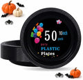 WELLIFE Black Plastic Plates 10 Inch 50 Count Halloween Plates by WELLIFE