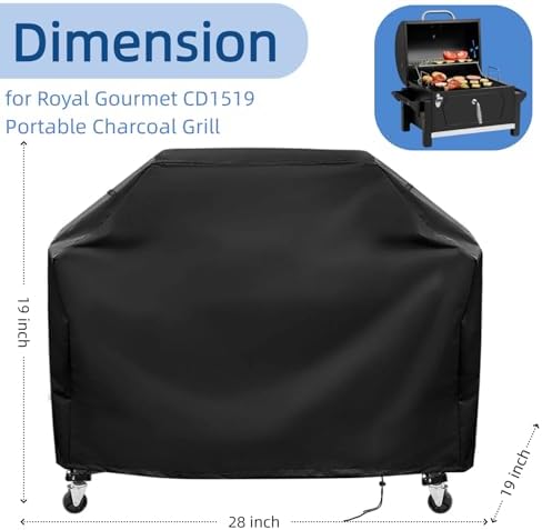 28 in Mini Gas Grill Cover for Royal Gourmet CD1519 Portable Charcoal Gril - Image 2